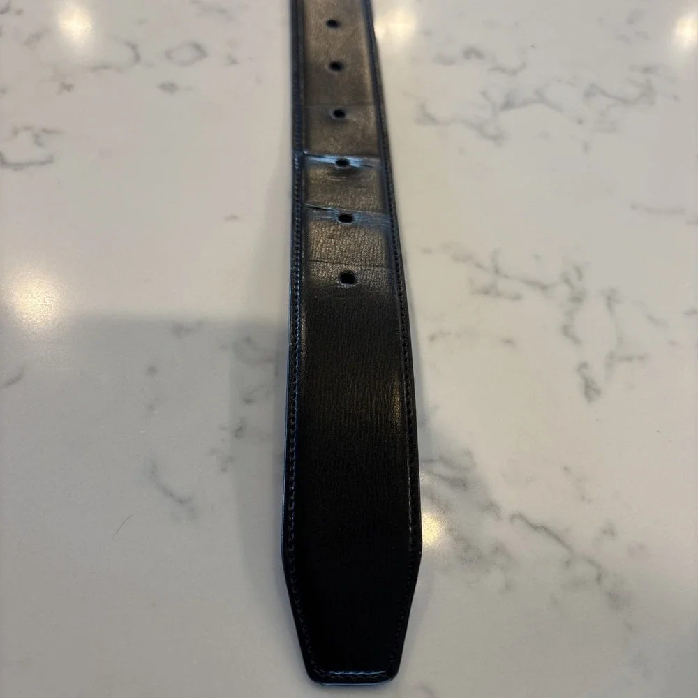Penguin Genuine Leather Belt Black Men's Size 40‎ Silver/Bronze Buckle